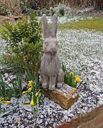 The first step is making a sturdy mold to hold and shape the concrete while it forms. Delightful Large Brushed Concrete Hare Rabbit Sculpture Garden Patio Ornament 5060564131102 Ebay