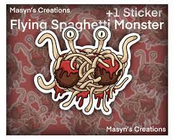 Flying Spaghetti Monster Sticker Custom Pasta Meme FSM Vinyl - Etsy