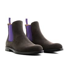 Follow @moqiticlothing for more pictures and details. Serfan Chelsea Boot Men Suede Grey Purple