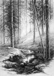 Find the perfect line pencil black & white image. Pin By Julia On Pencil Sketches Landscape Pencil Drawings Tree Drawings Pencil Nature Sketches Pencil