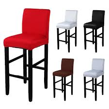 Fits most chairs 32 to 43 wide measured from outside arm to outside arms, with average furniture depth and height of 36 4 corner ties for adjustability patented seat elastic tucks under seat cushions to keep cover in place providing you with the best fit available 1 2 4 6pcs Elastic Chair Covers Spandex For Kitchen Dining Bar Stool Home Coffee High Foot Chair Seat Cover Party Slipcovers Chair Cover Aliexpress