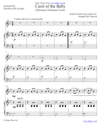 Music trivia questions and answers. Carol Of The Bells By Mykola Leontovych Christmas Song Arranged For Clarinet Or Other Instrument And Piano