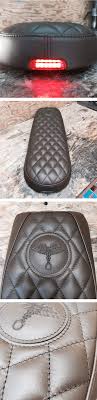 Completely Custom Made Seat With Integrated Tail Light And Laser Engraved Patch Really Like How This Turned Out C Cafe Racer Parts Cafe Seating Bike Design