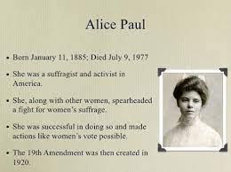 Find articles and other resources for understanding the history of women's suffr. Early Life And Career Of Alice Paul Trivia Questions Quiz Proprofs Quiz