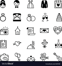 Icons Preparation For The Wedding Vector Image On Vectorstock Wedding Icon Wedding Vector Wedding Illustration