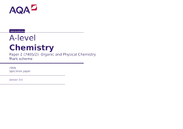 Aqa A Level Chemistry Paper 2 7405 2 Organic And Physical Chemistry Mark Scheme Specimen Paper In 2021 Chemistry Paper Physical Chemistry Aqa A Level Chemistry