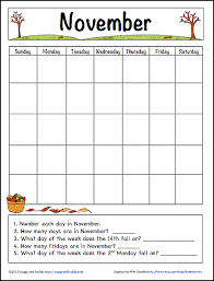 november learning calendar template for kids free printable buggy and buddy