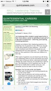 Job Shadowing Questions Job Shadowing Student Jobs Leadership Training Programs