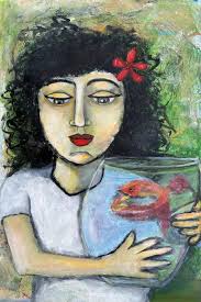 Fish Bowl II Canvas Wall Art by Wendy Bache