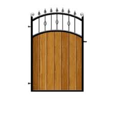 After some thinking on it, i came up with a metal frame gate, with a wooden slab center. Metal Framed Timber Infill Gates Drive Garden Side Gate