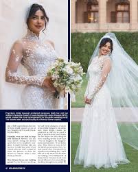 Bridal Beauty Priyanka Chopra Wedding Celebrity Wedding Dresses White Wedding Dresses