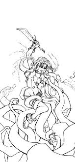 I wanted to color it but first wanted to give it some inks. Red Monika Vs Tentacles Inks Only By K1lleet On Deviantart