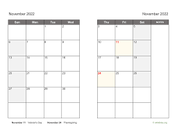November 2022 Calendar On Two Pages Wikidates Org