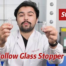 Glass Penny Head Glass Hollow Stopper, Lab Stoppers- StonyLab
