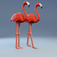 Papercraft 3d Flamingo Full Bird Low Poly Paper Sculpture Diy Etsy Paper Crafts Paper Sculpture Flamingo
