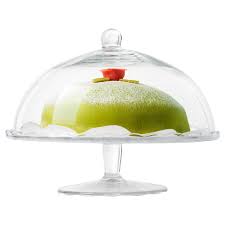 Glass cake stand and dome. Arv Brollop Clear Glass Serving Stand With Lid Ikea