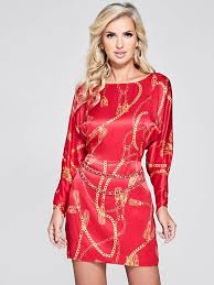 Marciano Chain Print Silk Dress Guess Eu Silk Print Dress Dresses Silk Dress