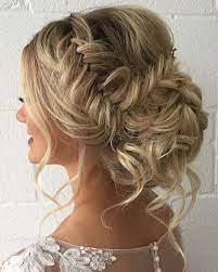 11 Updo With Loose Curls Next We Have A Hairstyle That Looks Fit For A Princess The Hair Has A Side Fishtail Loose Curls Updo Formal Hairstyles Bridal Hair