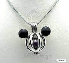 Mouse Pearl Cage Pick A Pearl Or Wish Pearl Epcot Mickey Head Etsy Silver Necklace Caged Necklace Sterling Silver Necklaces