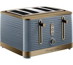 Russell Hobbs Inspire Luxe 24387 4 Slice Toaster Grey Brass Toaster Hobbs Russel Hobbs