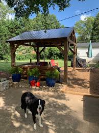 Simply tap into the soil with a mallet! Built The Yardistry Pavilion From Costco Today Very Impressed With The Quality Costco