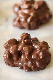 Easy No Bake Chocolate Copycat Chunky Bar Clusters Recipe Chunky Bar Baked Dessert Recipes Ingredients Recipes