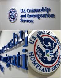 Here Is A Lobby Sign We Made For Uscis The Letters Were Installed With Spacers To Create A Great Drop Shadow Effect And We Lobby Sign Signage Projects To Try