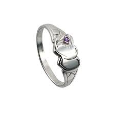 Purple amethyst ring, natural amethyst ring, 925 sterling silver, february birthstone, oval cut, engagement ring, dainty promise ring ,n288. Sterling Silver Double Heart Purple Cz Signet Ring