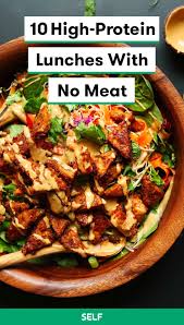 10 High Protein Lunches With No Meat High Protein Vegetarian Recipes Vegetarian Recipes Healthy Protein Packed Meals