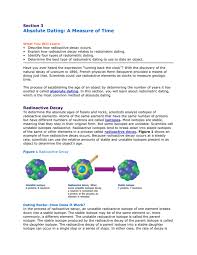 Radiometric dating geologists use radiometric dating to estimate how long ago rocks formed, and to infer the ages of fossils contained within those rocks. Absolute Age Dating Text