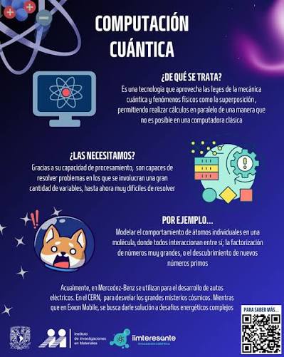 ⚛️ ¿Sabías que la computación cuántica puede resolver problemas  imposibles para una computadora clásica? Gracias a la mecánica cuántica,  esta tecnología ya impulsa avances en la industria automotriz, energética y  científica. 