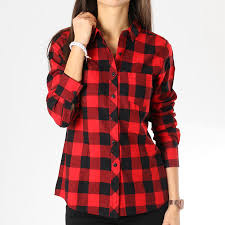 Coupe moderne 59,00 $ can. Urban Classics Chemise Manches Longues Femme Tb1280 Noir Carreaux Rouge Laboutiqueofficielle Com