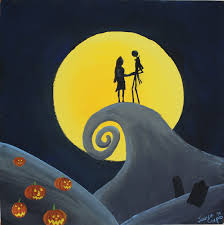 Running With Scissors Nightmare Before Christmas Painting Painting Halloween Painting Christmas Paintings On Canvas
