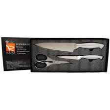 Online shopping for kitchen knives & accessories from a great selection of cutlery sets, specialty knives, sharpeners, cutting boards, & more at everyday low prices. Schulte Ufer Professional 3 Piece Stainless Steel Cutlery Knife Set 13 Inch Chef S Knife 9 Inch Vegetable Paring Knife 7 25 Inch Scissors Buy Online In Grenada At Grenada Desertcart Com Productid 14170126
