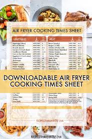 air fryer cooking times cheat sheet recipes from a pantry