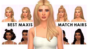 I added numbers for each hair to make things easier ♥ find the cc . Sims 4 Maxis Match Hair Cc