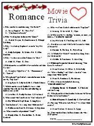 I have already created this romantic movie quotes game for a bridal shower. A Valentine Trivia Quiz To Test Your Knowledge Of The Love Holiday