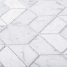 Jeff Lewis Bronson White 9 5 In X 11 In X 8 Mm Geometric Textured Marble Wall And Floor Mosaic Tile 98476 The Home Depot In 2020 Marble Mosaic Floor Mosaic Flooring Mosaic Floor Tile