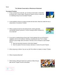The Ultimate Conservation Of Momentum Worksheet Worksheets Linear Momentum Momentum