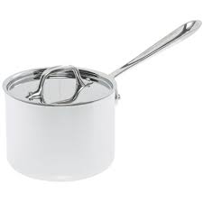 All Clad 2 6 Stainless Steel Sauce Pan With Lid 12 2 5 L X 6 1 10 W X 7 1 2 H