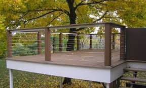 Learn about cable railing products and materials to buy or build your own railing. Solid Post And Cable Railings Exterior Stairs Deck Railing Design Horizontal Deck Railing