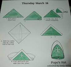 Pope S Hat Instructions Origami Origami Hat Paper Hat