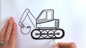 How to draw a cement mixer truck step by step for kids. How To Draw A Cartoon Digger Youtube