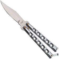 Standard Butterfly Knife Chrome 9 Inches Butterfly Knife Butterfly Knife Tattoo Knife