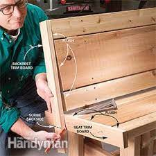 It requires a single 8' long 2x12, one 8' long 2x4, and three 1/2 deck screws. How To Build A Bench Diy Family Handyman