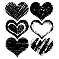 Herz silhouette, herz, schwarz, schwarz und weiß png. Gezeichneten Schwarzen Herzen Silhouette Auf Weissem Clipart Bilder Vektor