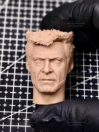 1/6 Spider Man Peter Parker White Model Head Sculpt Wolverine Anime One Eye  HT Carving Unpainted Model For 12" Figure Body Decor