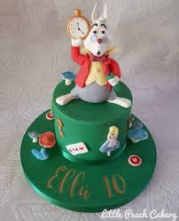 Cut a small rectangle and write 10/6. White Rabbit And Alice In Wonderland Cake Little Peach Cakery