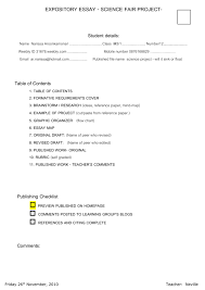 Expository Essay Science Fair Project
