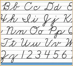 precise abc chart in cursive letters chart printable